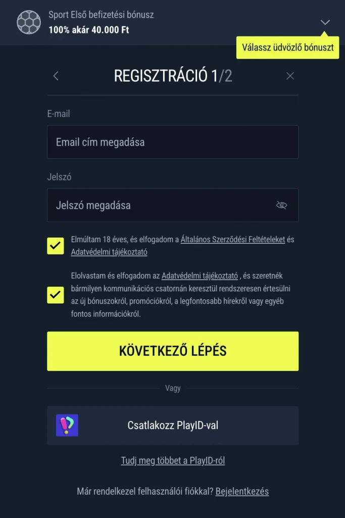 Rabona regisztráció